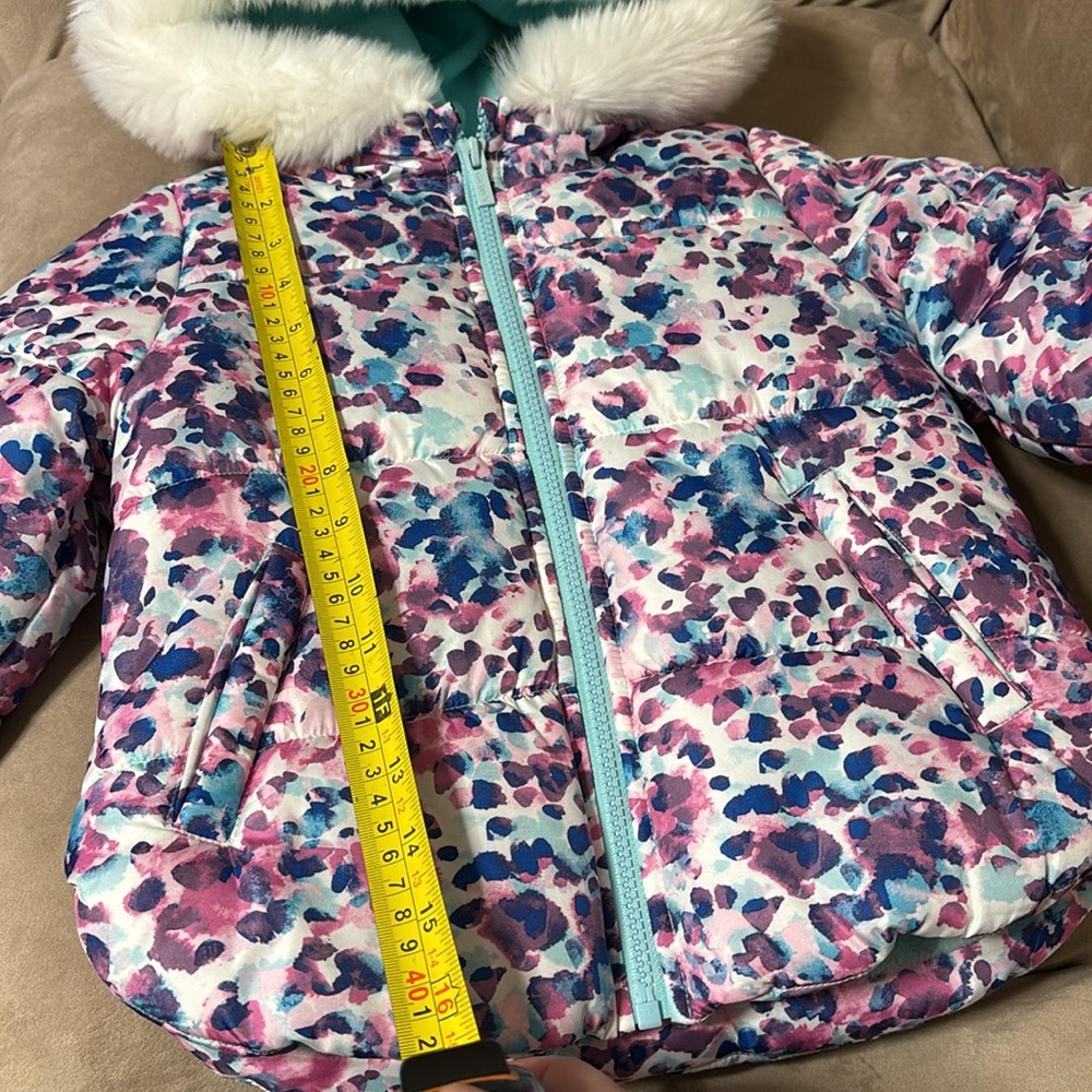 Carter’s Girls Puffer Jacket-3T-Blue ,Purple & Pink
